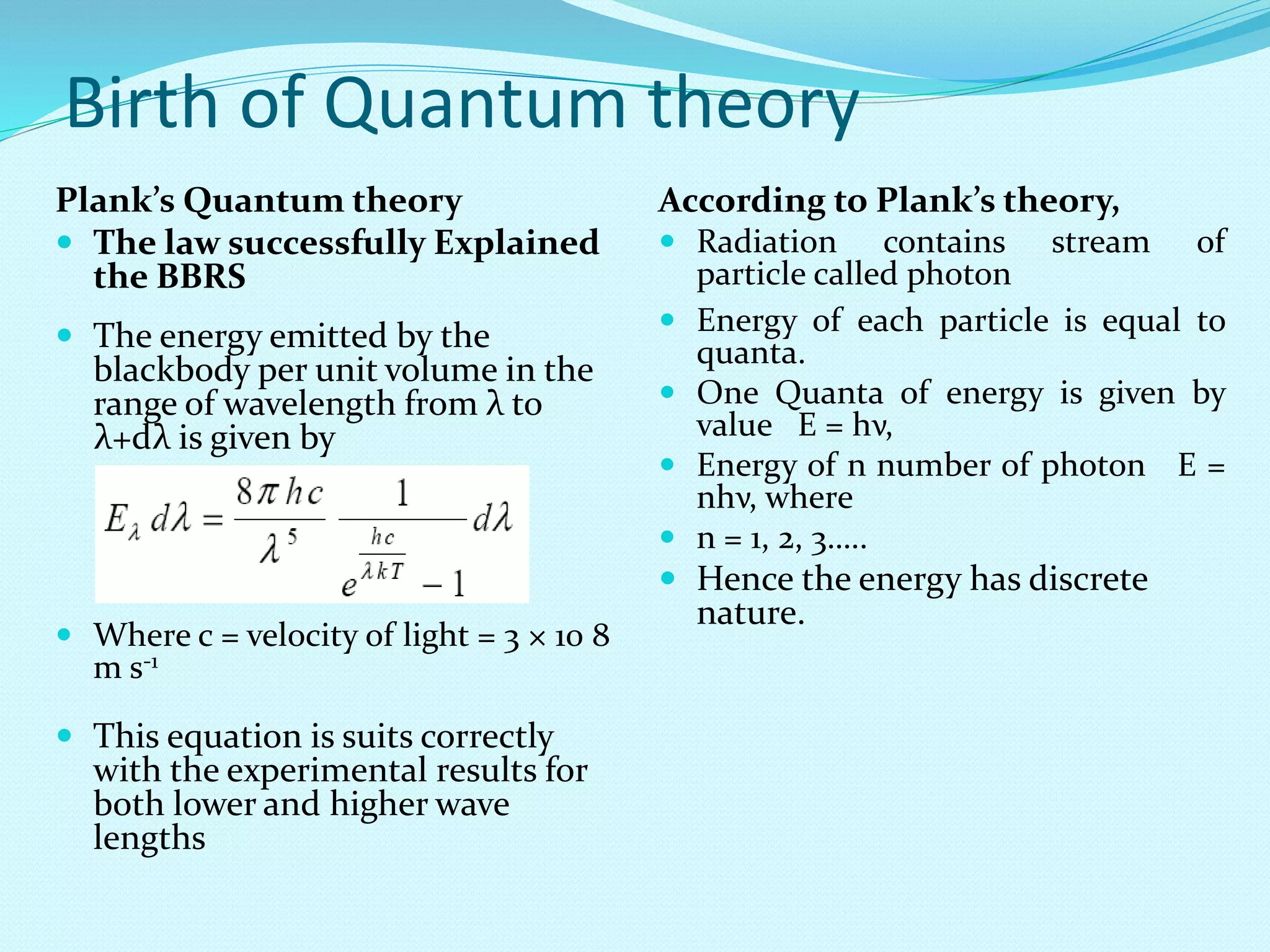 Fundamentals of modern physics, the de-Broglie hypothesis
