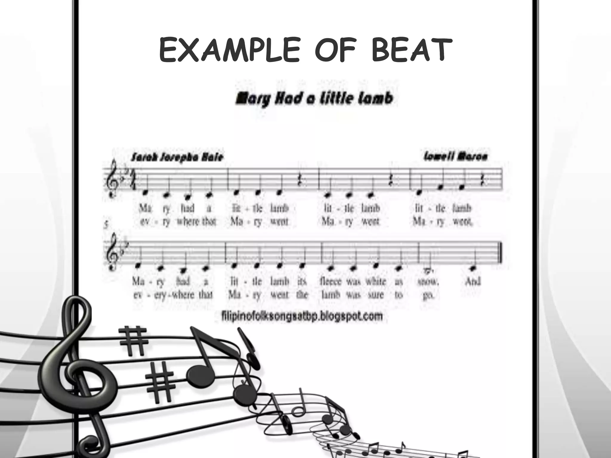 EXAMPLE OF BEAT
 