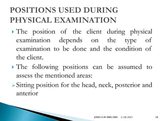 Fundamentals of nursing physical examination | PPTX