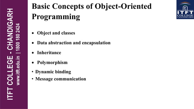 itft-Fundamentals of object–oriented programming in java | PPT