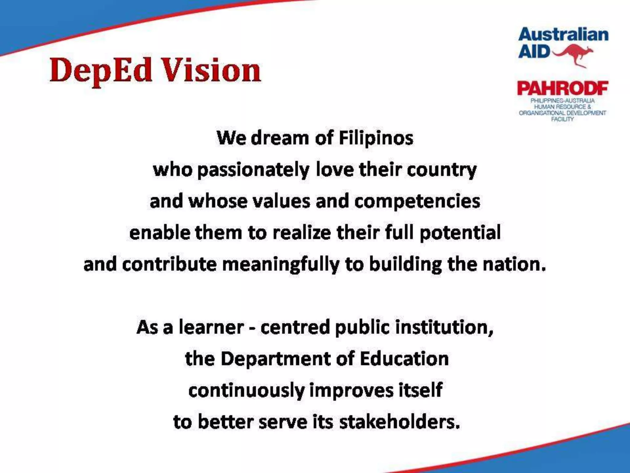 DepEd Vision 
 