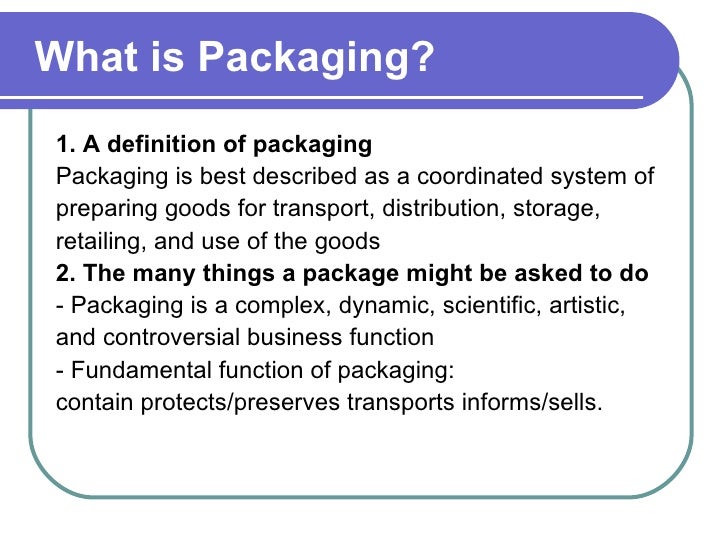 Fundamentals of packaging technology