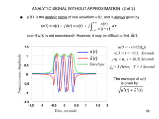 ANALYTIC SIGNAL WITHOUT APPROXIMATION (2 of 2)

              ο ψ (t)                is the analytic signal of real wavefo...