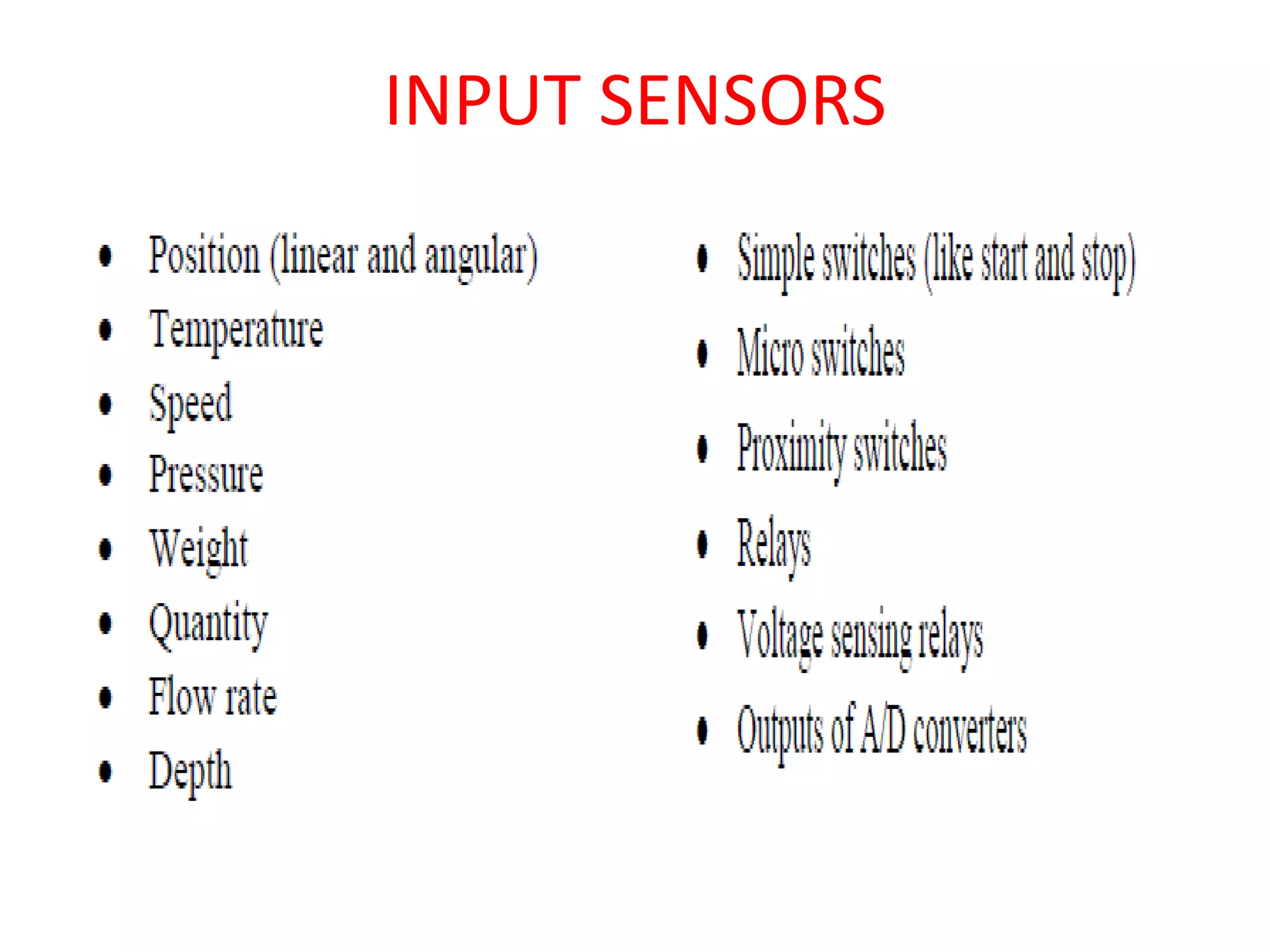INPUT SENSORS
 