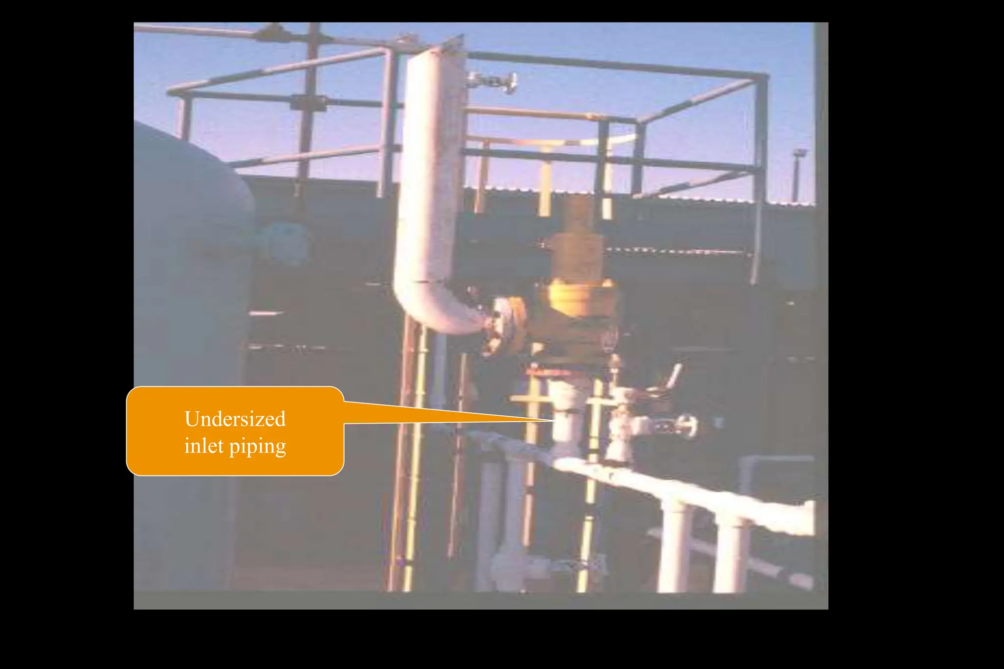 Undersized
inlet piping
 
