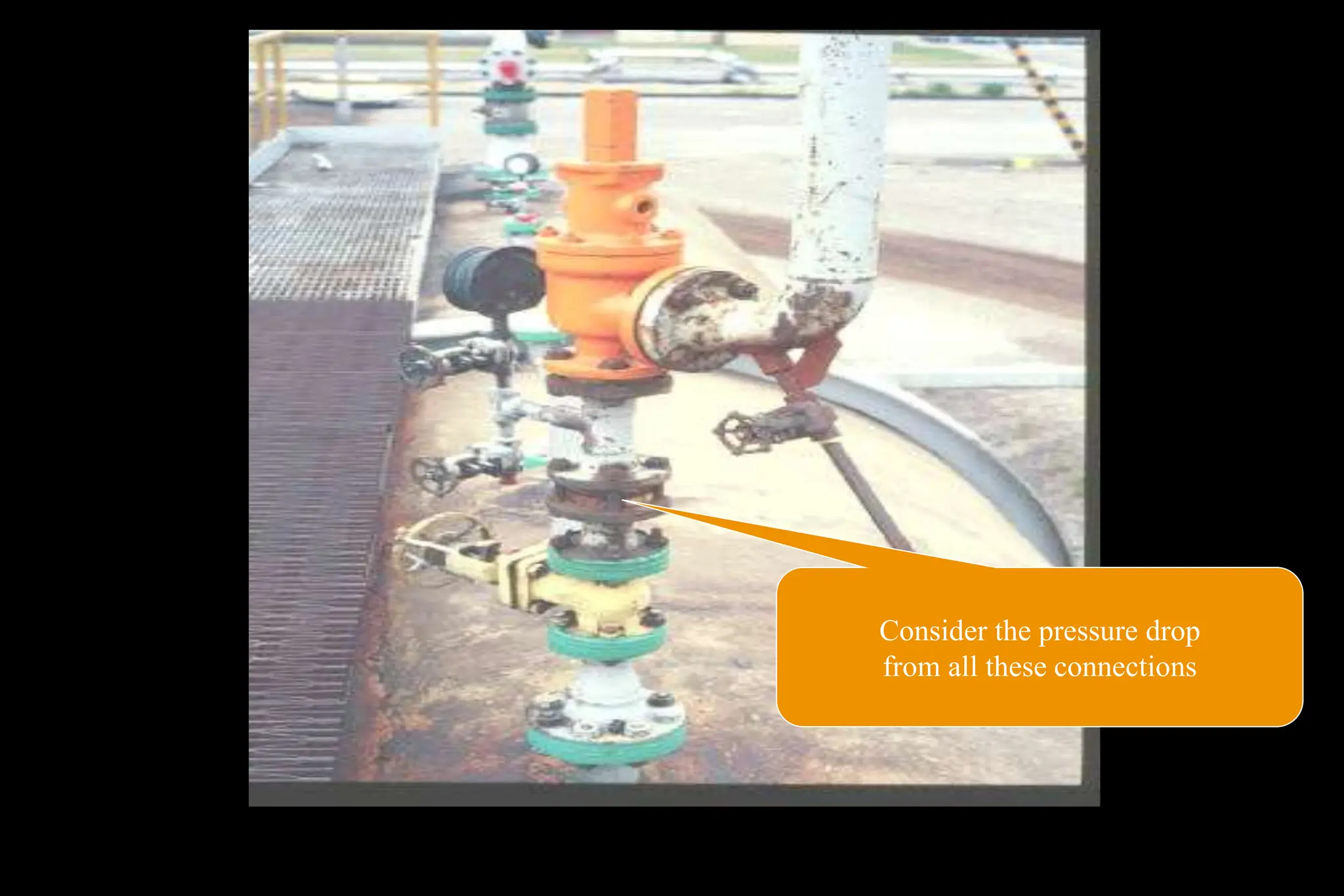 Consider the pressure drop
from all these connections
 