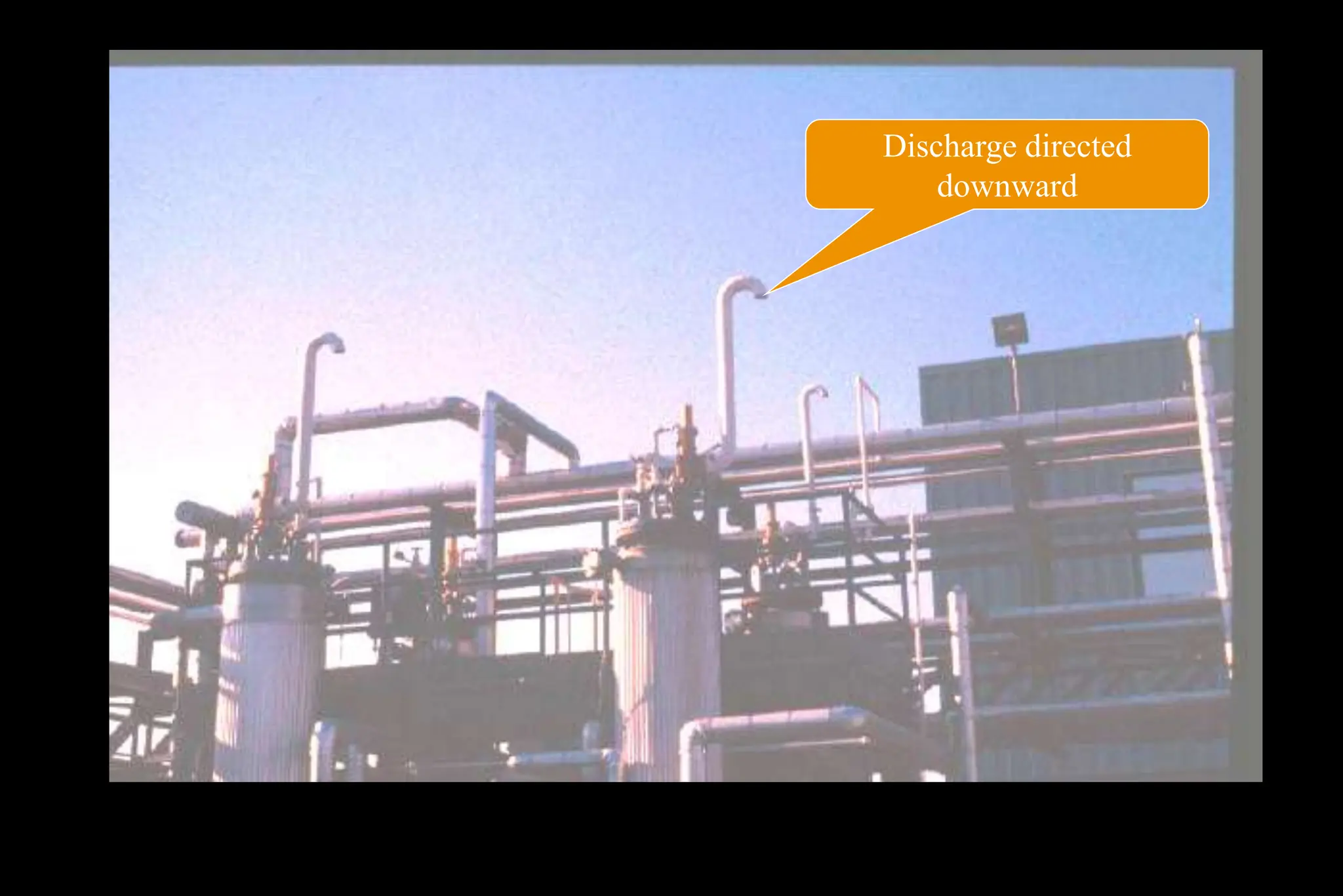 Discharge directed
downward
 