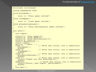 Fundamentals of Programming




http://eglobiotraining.com.
 