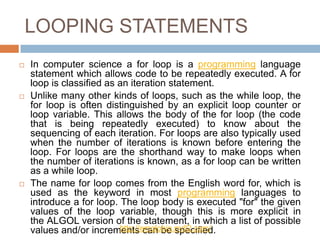 Fundamentals of programming | PPT