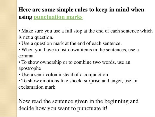 use punctuation