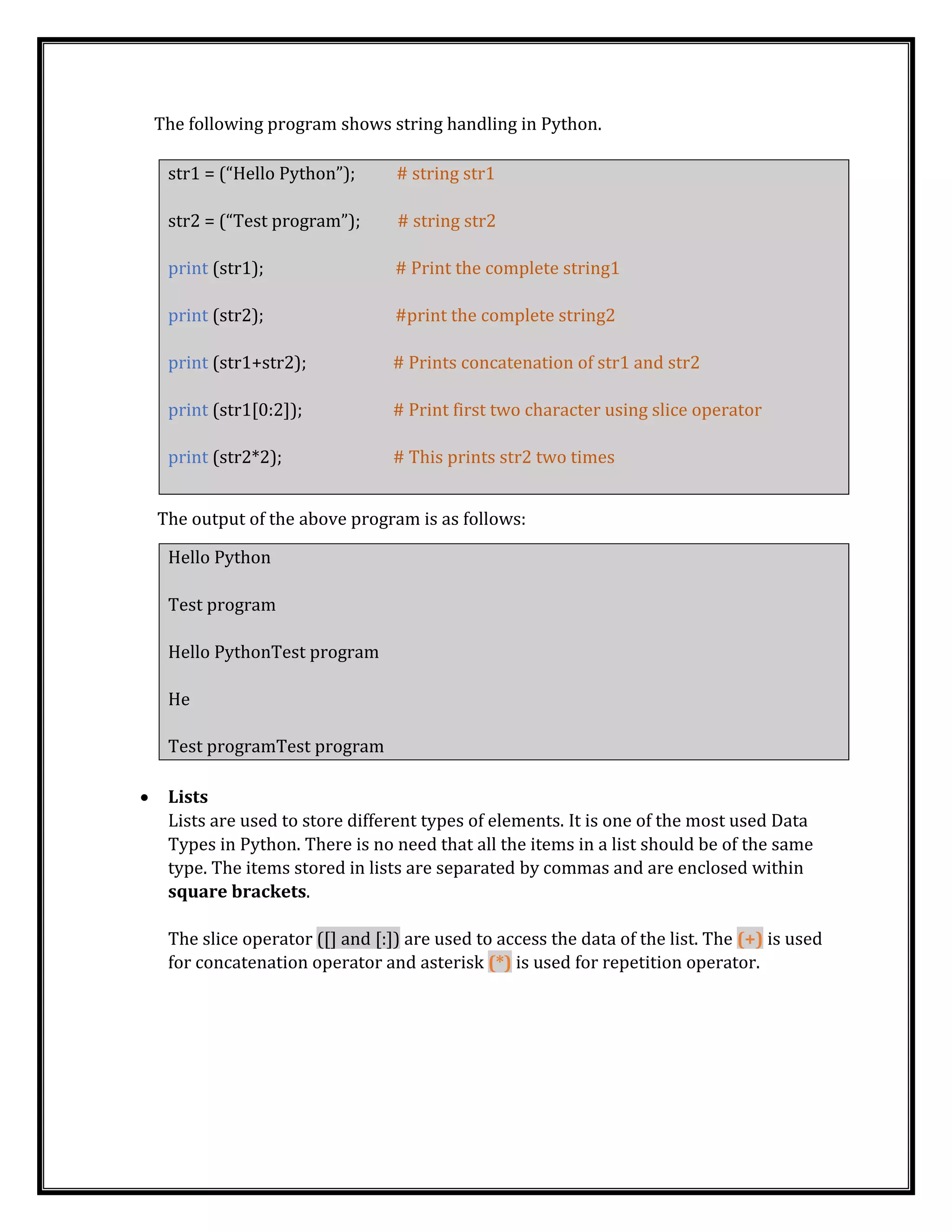 Fundamentals of python | PDF | Programming Languages | Computing