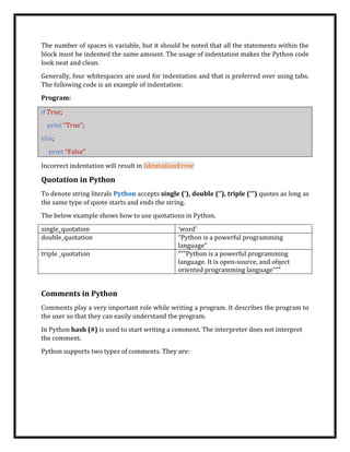 Fundamentals of python | PDF | Programming Languages | Computing