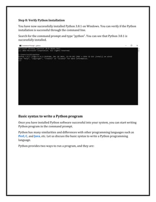 Fundamentals of python | PDF | Programming Languages | Computing