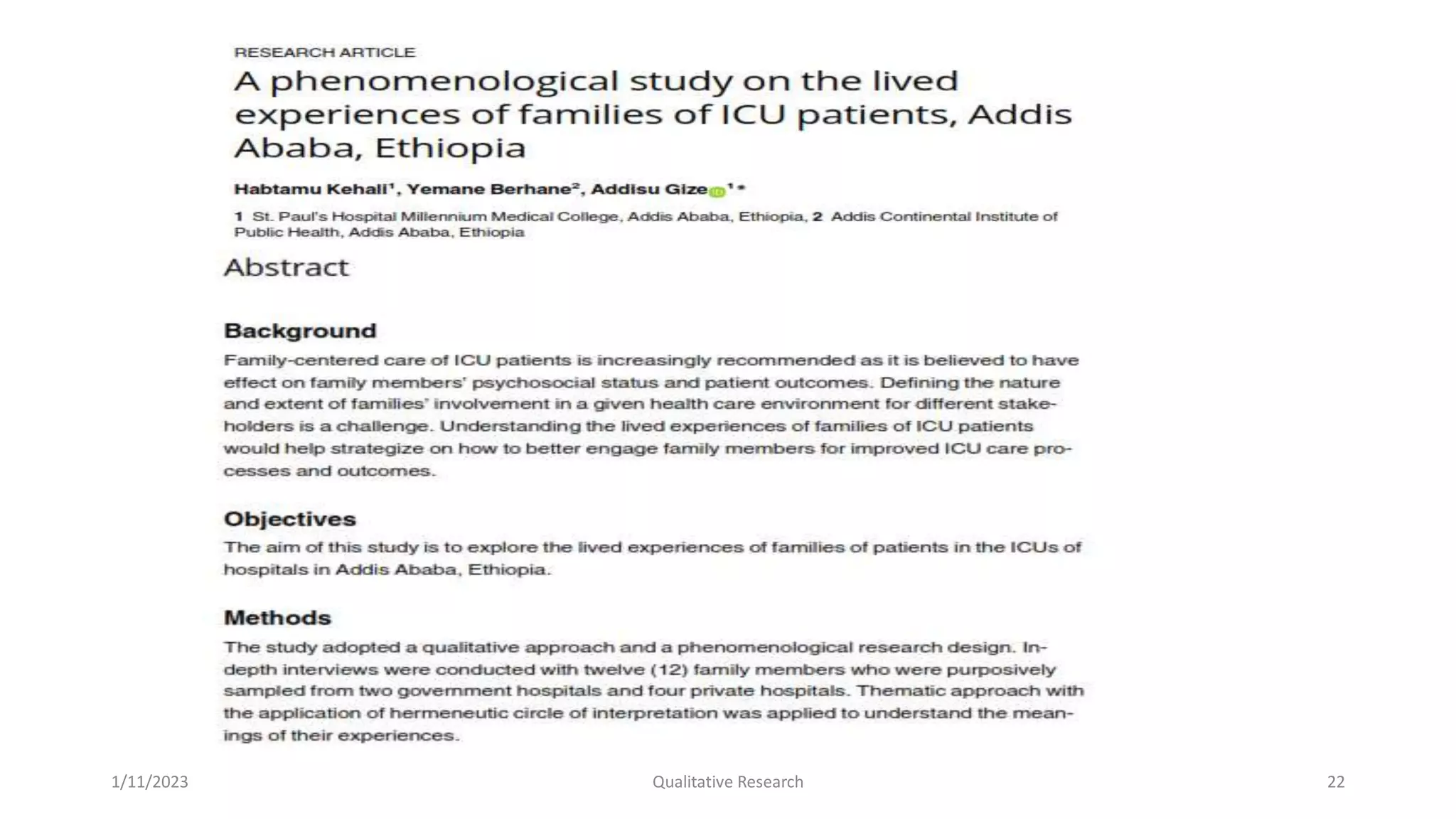 1/11/2023 Qualitative Research 22
 