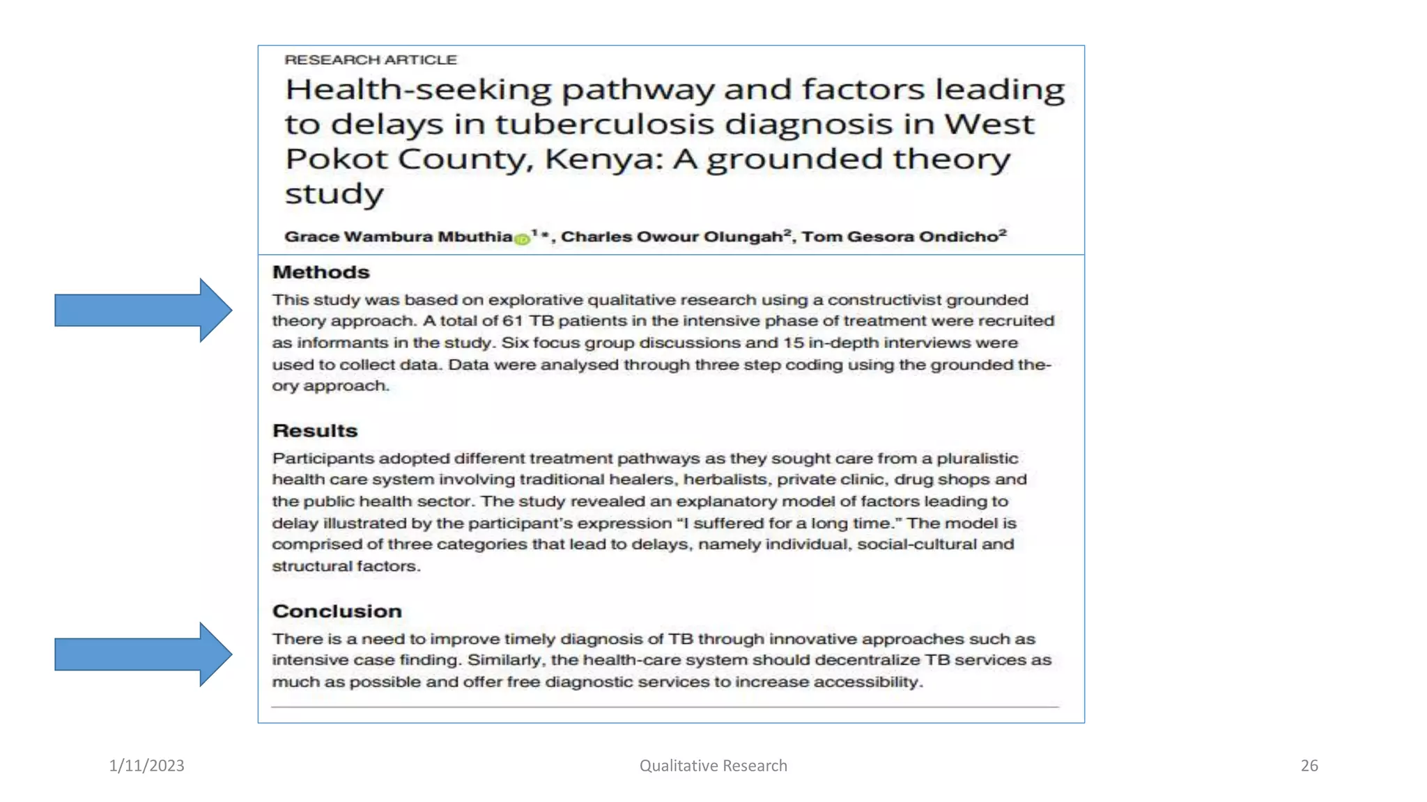 1/11/2023 Qualitative Research 26
 