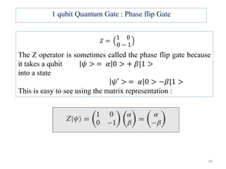 Quantum Computing Z Operator Fundamentals of quantum computing part i rev | PPTX