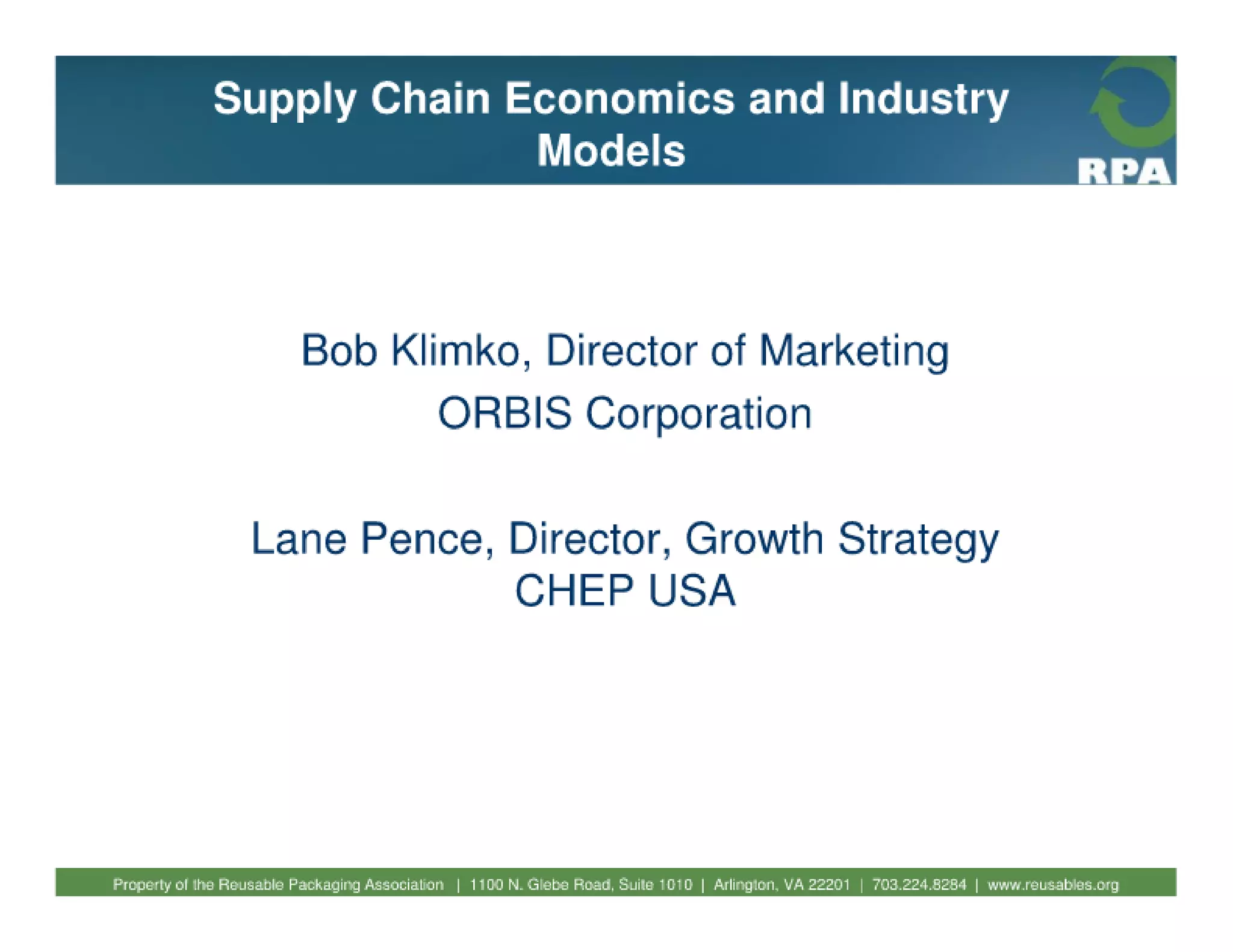 Fundamentals of reusable packaging 2010