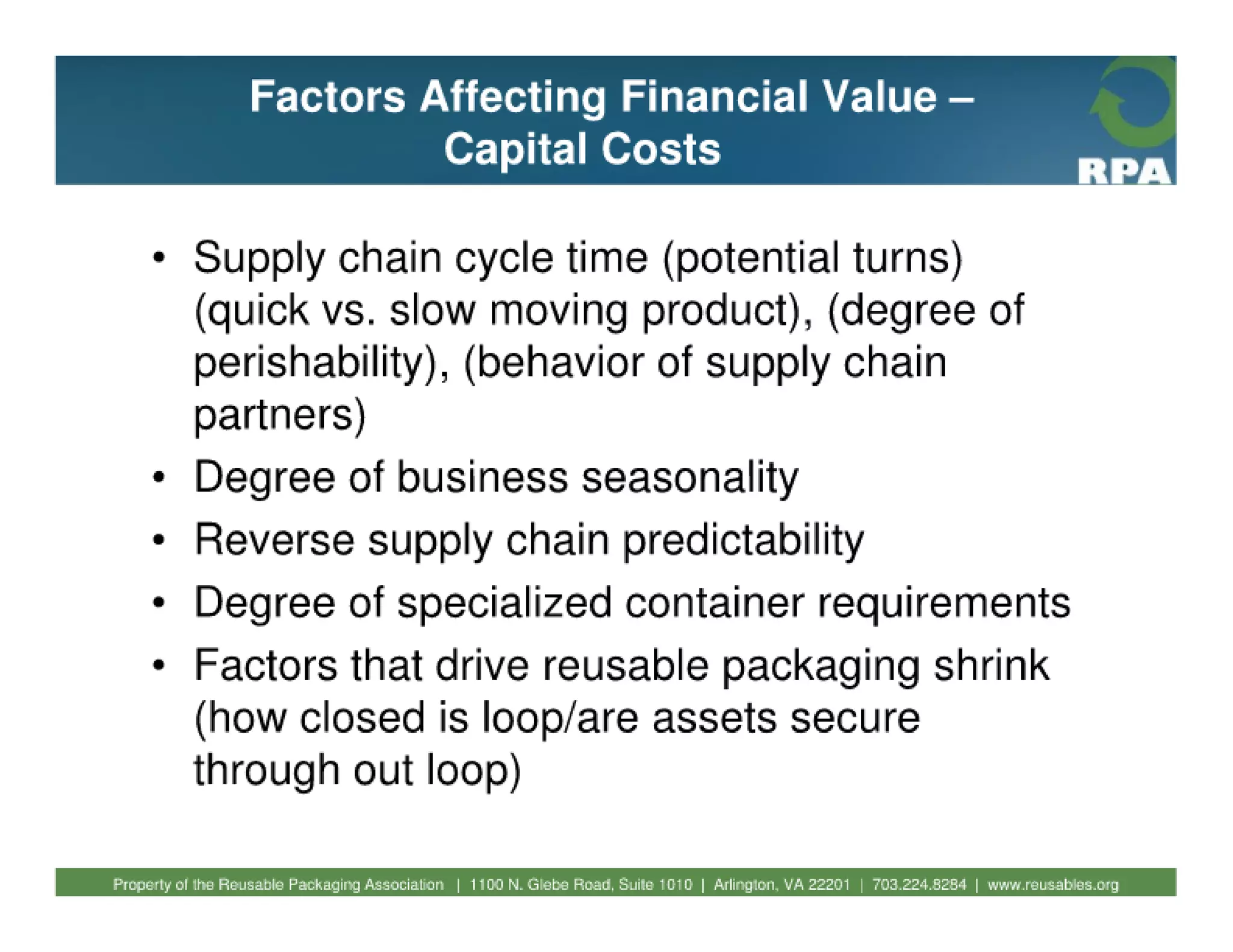 Fundamentals of reusable packaging 2010