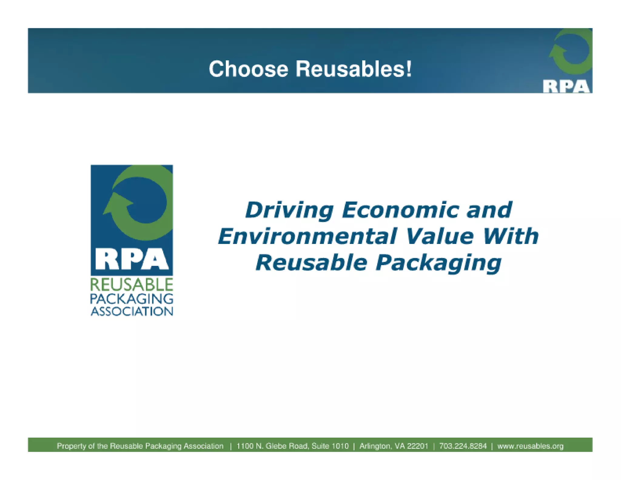 Fundamentals of reusable packaging 2010