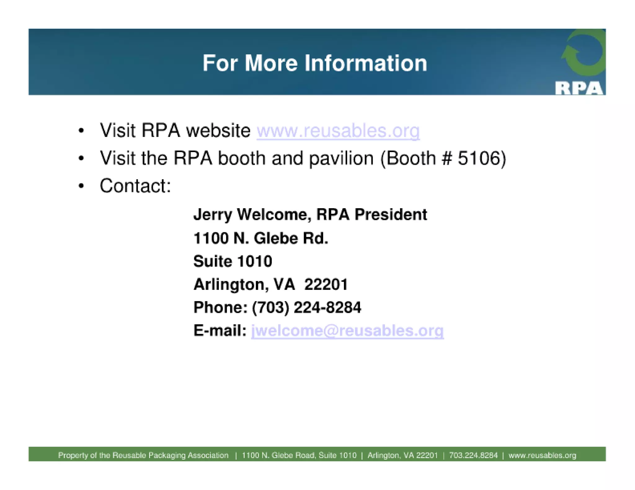 Fundamentals of reusable packaging 2010