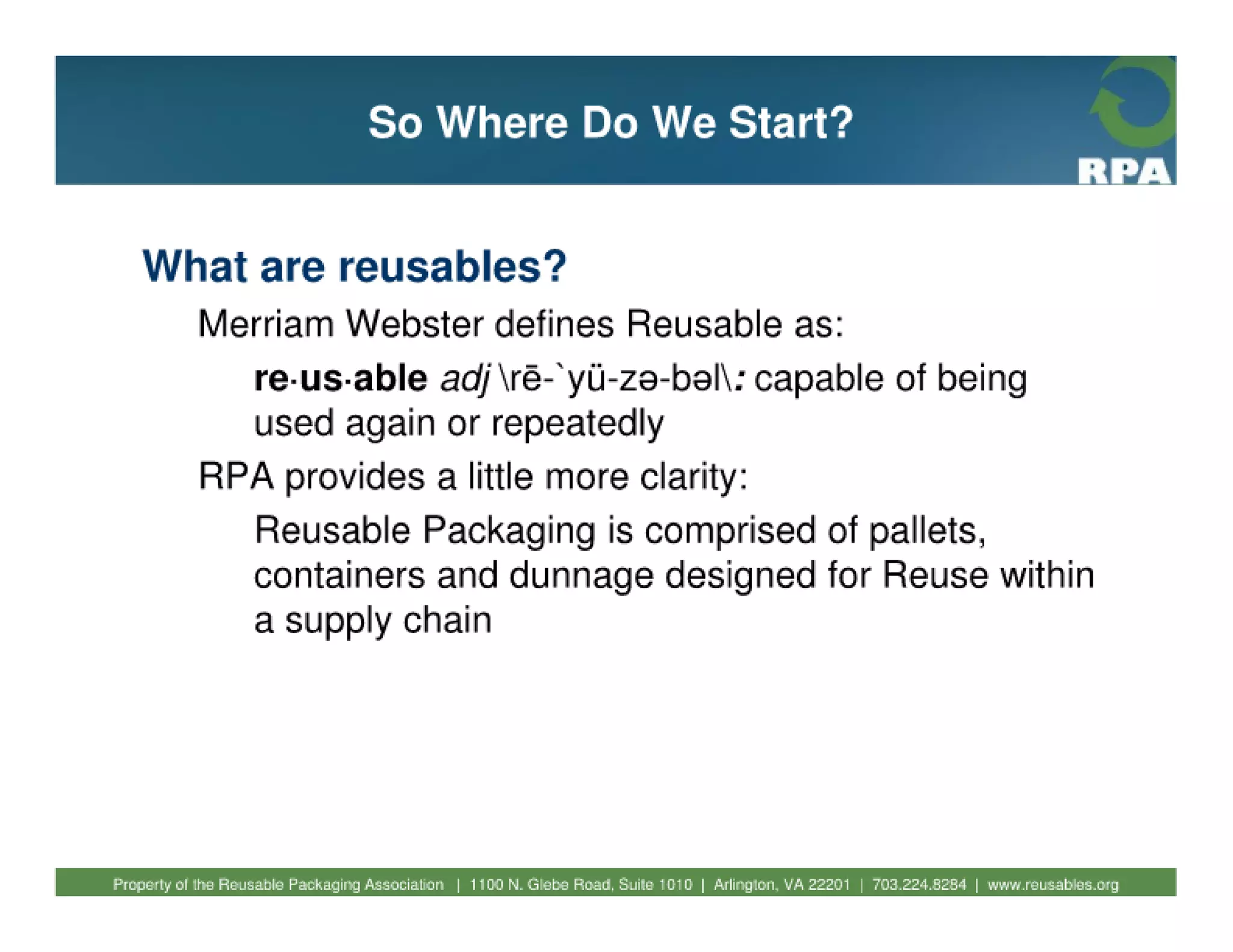 Fundamentals of reusable packaging 2010