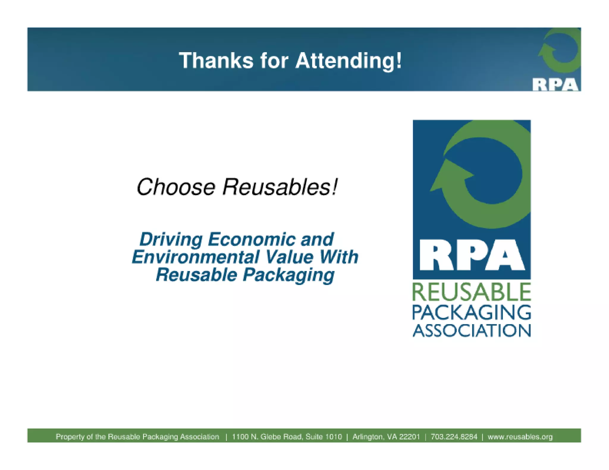 Fundamentals of reusable packaging 2010