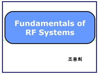 Fundamentals of
RF Systems
조용희조용희
 