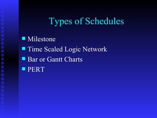 Schedule Type Method Fundamentals of scheduling | PPT