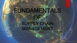 FUNDAMENTALS
OF
SUPPLY CHAIN
MANAGEMENT
1
ASHU JOSHI
FR.CONCEICAO RODRIGUES COLLEGE OF
ENGINEERING
 