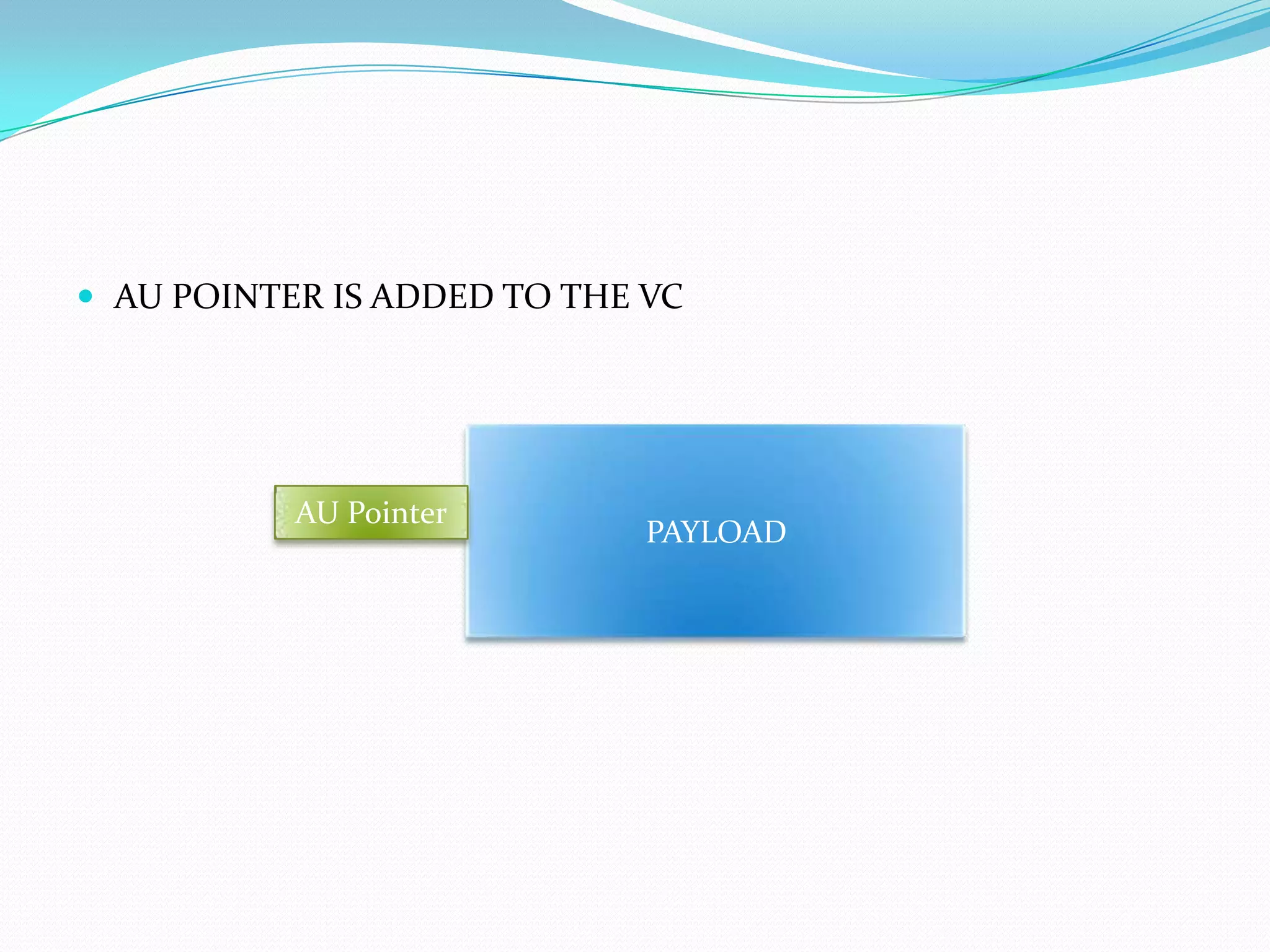  AU POINTER IS ADDED TO THE VC
PAYLOAD
AU Pointer
 