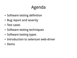 Fundamentals of software testing | PPT
