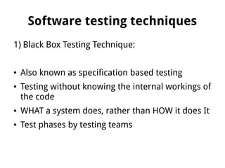 Fundamentals of software testing