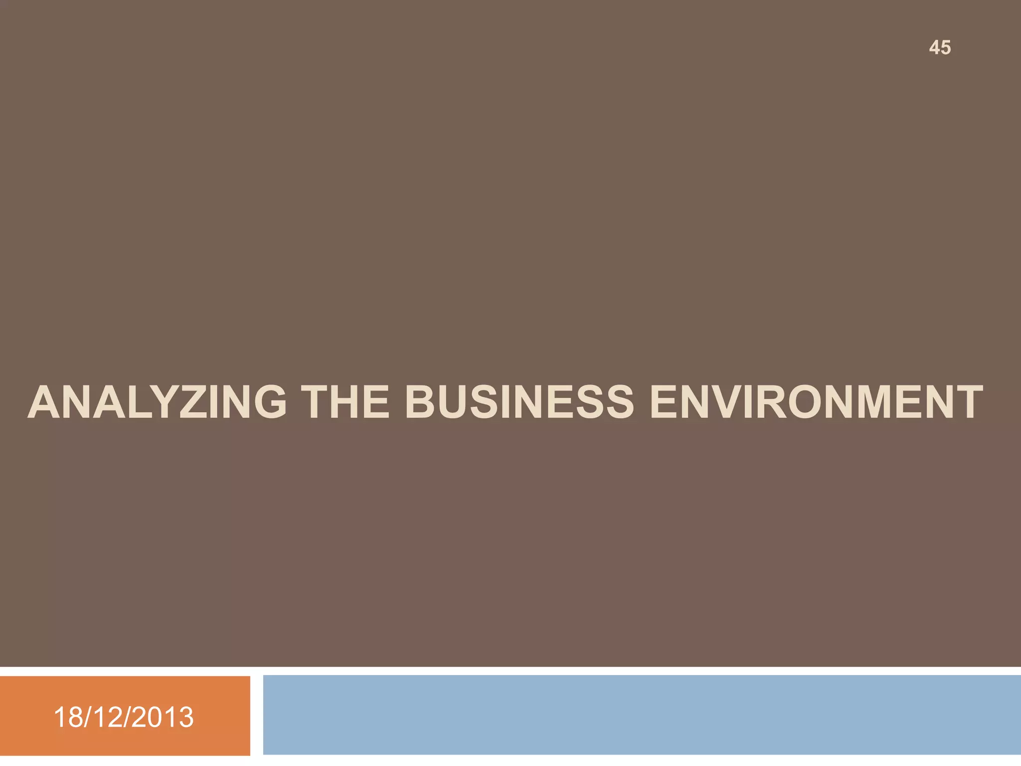 45

ANALYZING THE BUSINESS ENVIRONMENT

18/12/2013

 