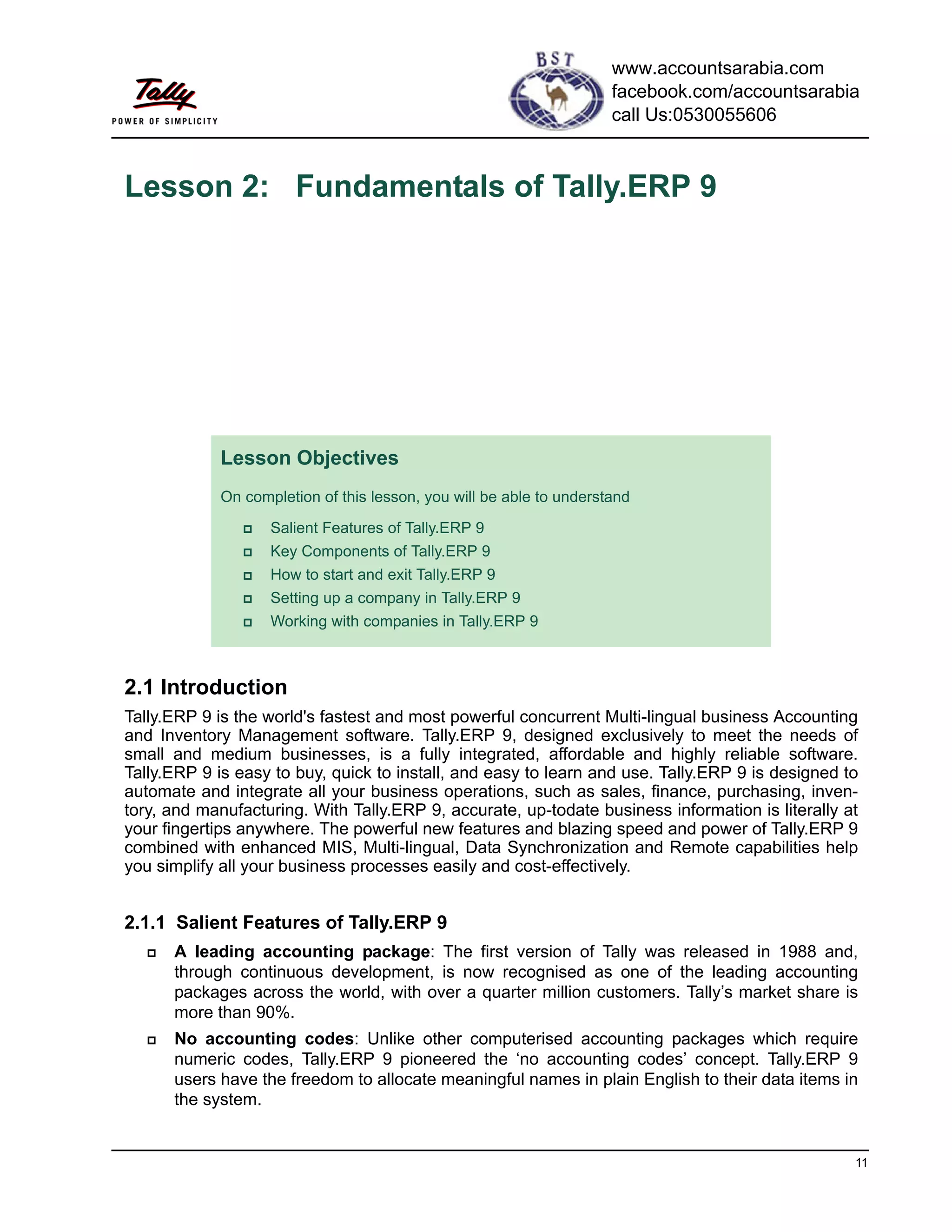Fundamentals of tally erp 9 | PDF