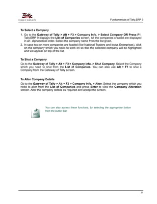 Fundamentals of tally erp 9 | PDF