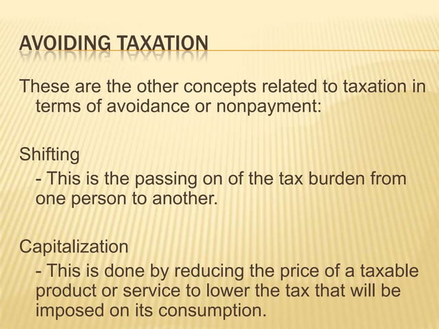 Fundamentals of taxation