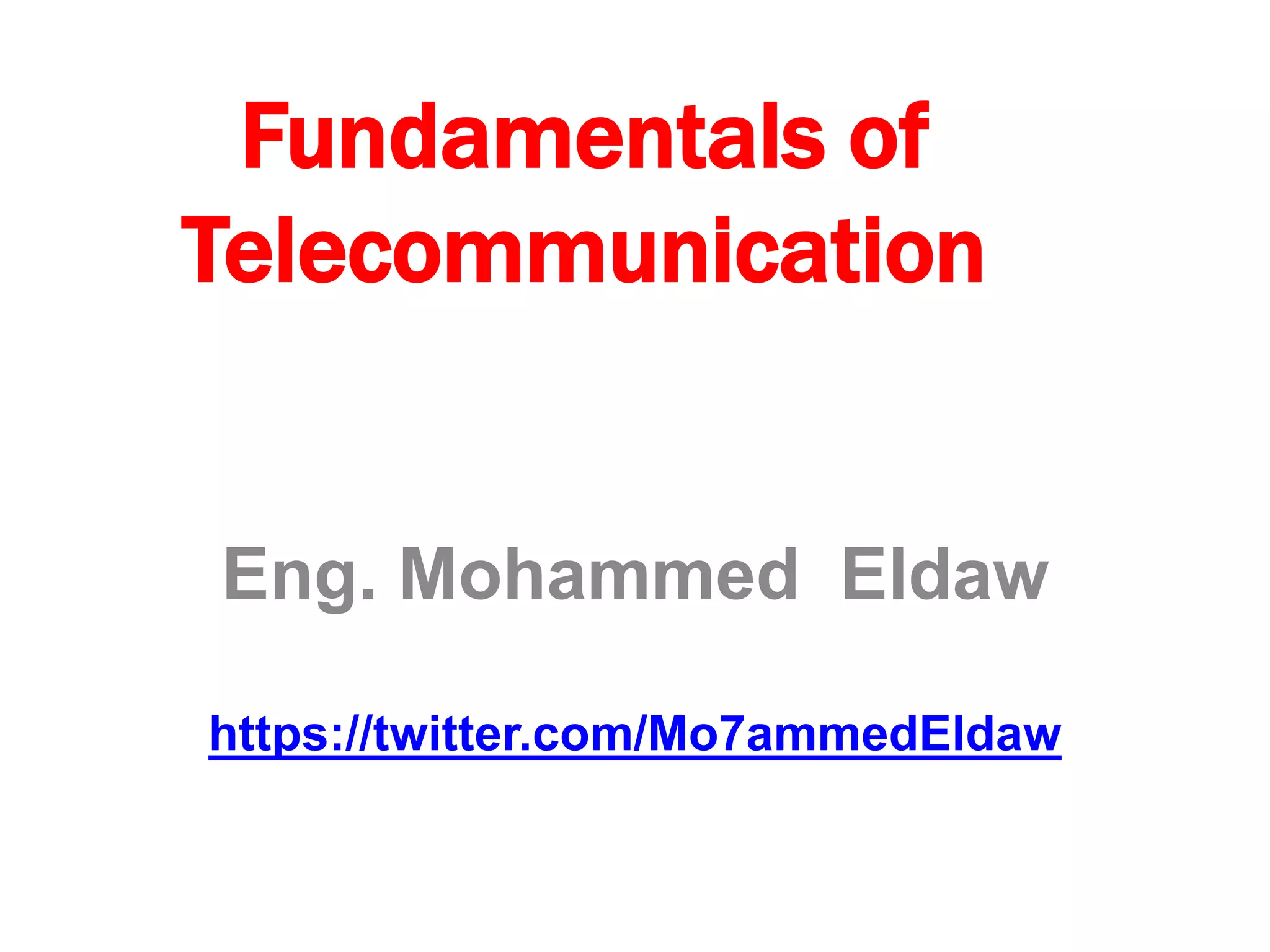 Telecom Tutorial Fundamentals of Telecommunication | PPTX
