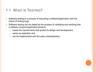 Testing Explained Fundamentals of testing | PPTX