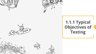 1.1.1 Typical
Objectives of
Testing
8
 