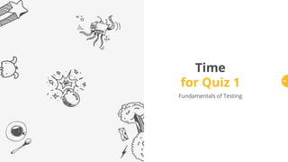 Time
for Quiz 1
Fundamentals of Testing
94
 