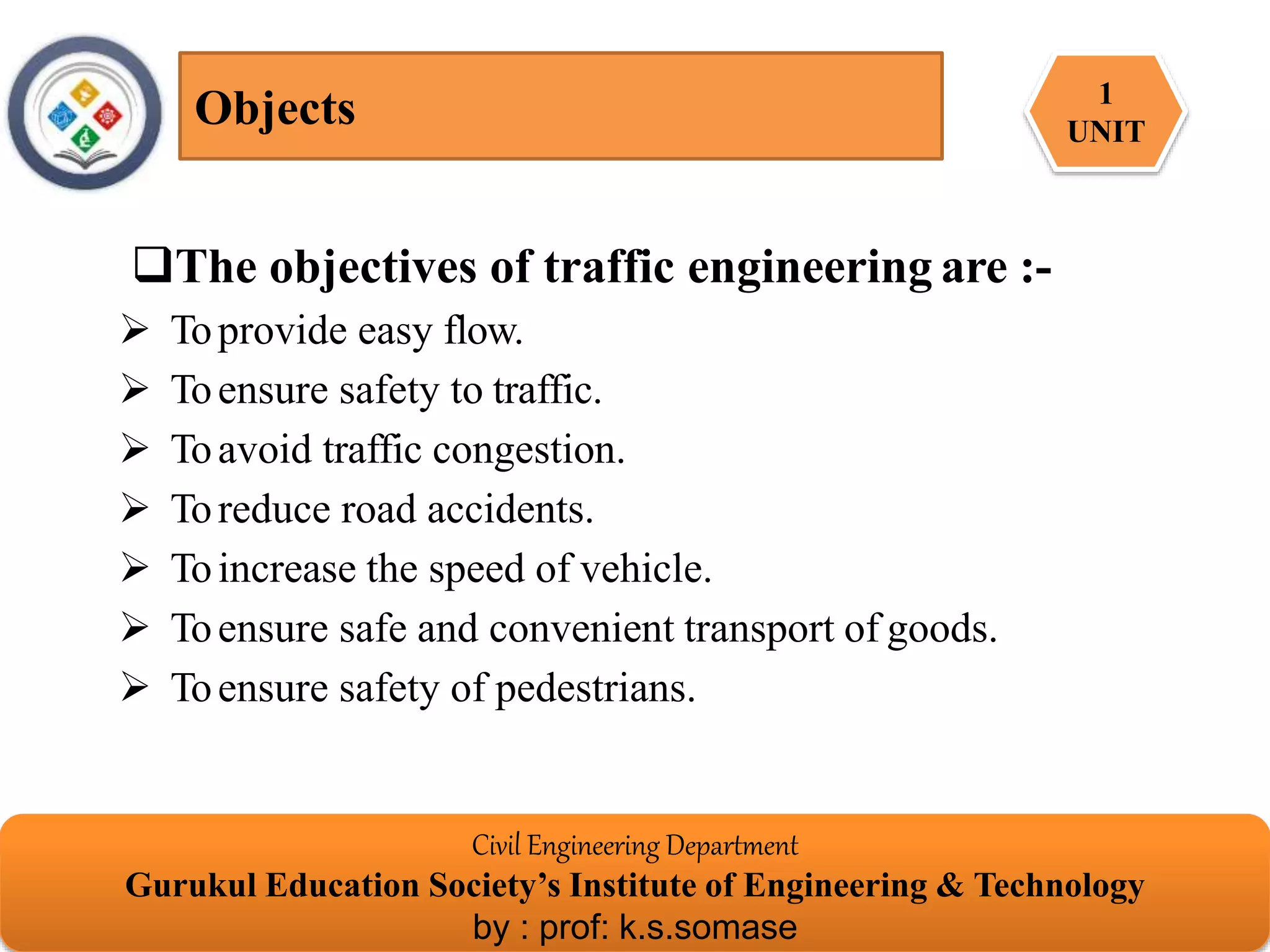 Fundamentals of traffic Engg | PPTX