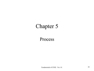 Fundamentals of UNIX Ver 1.0 95
Chapter 5
Process
 