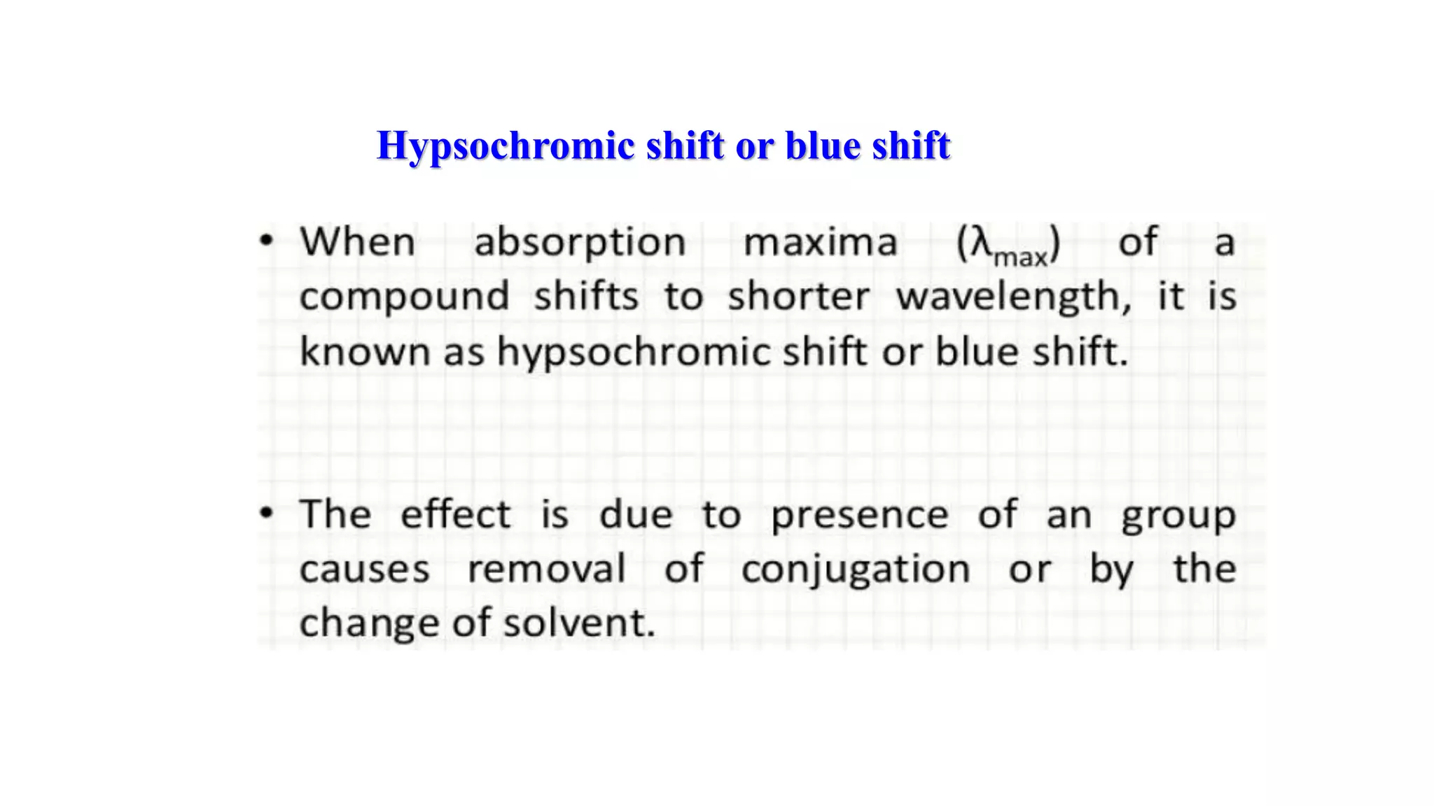 Hypsochromic shift or blue shift
 