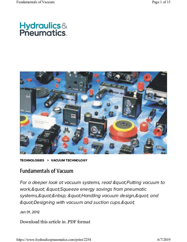 Fundamentals of vacuum