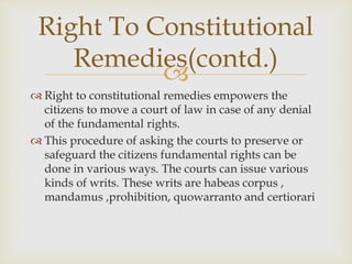 Fundamentals rights of indian citizens