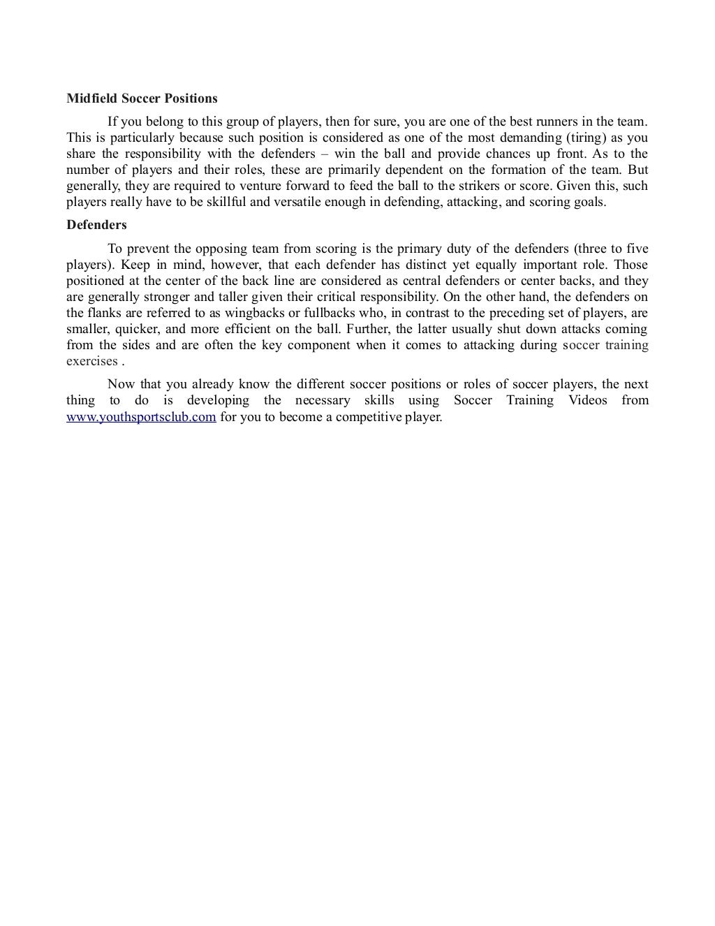 Fundamentals to Understand Soccer Players' Roles