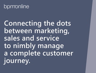 Connecting the dots between marketing, sales and service