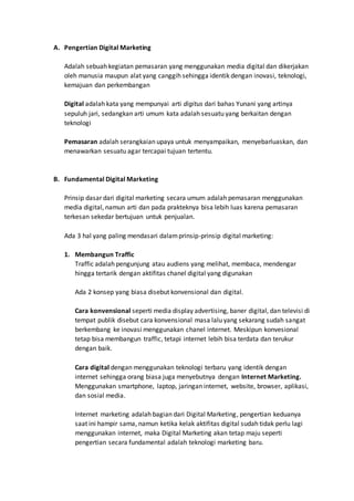 Thesis: Digital Marketing sebagai Penguat Strategi Marketing Konvensional di Era Digital