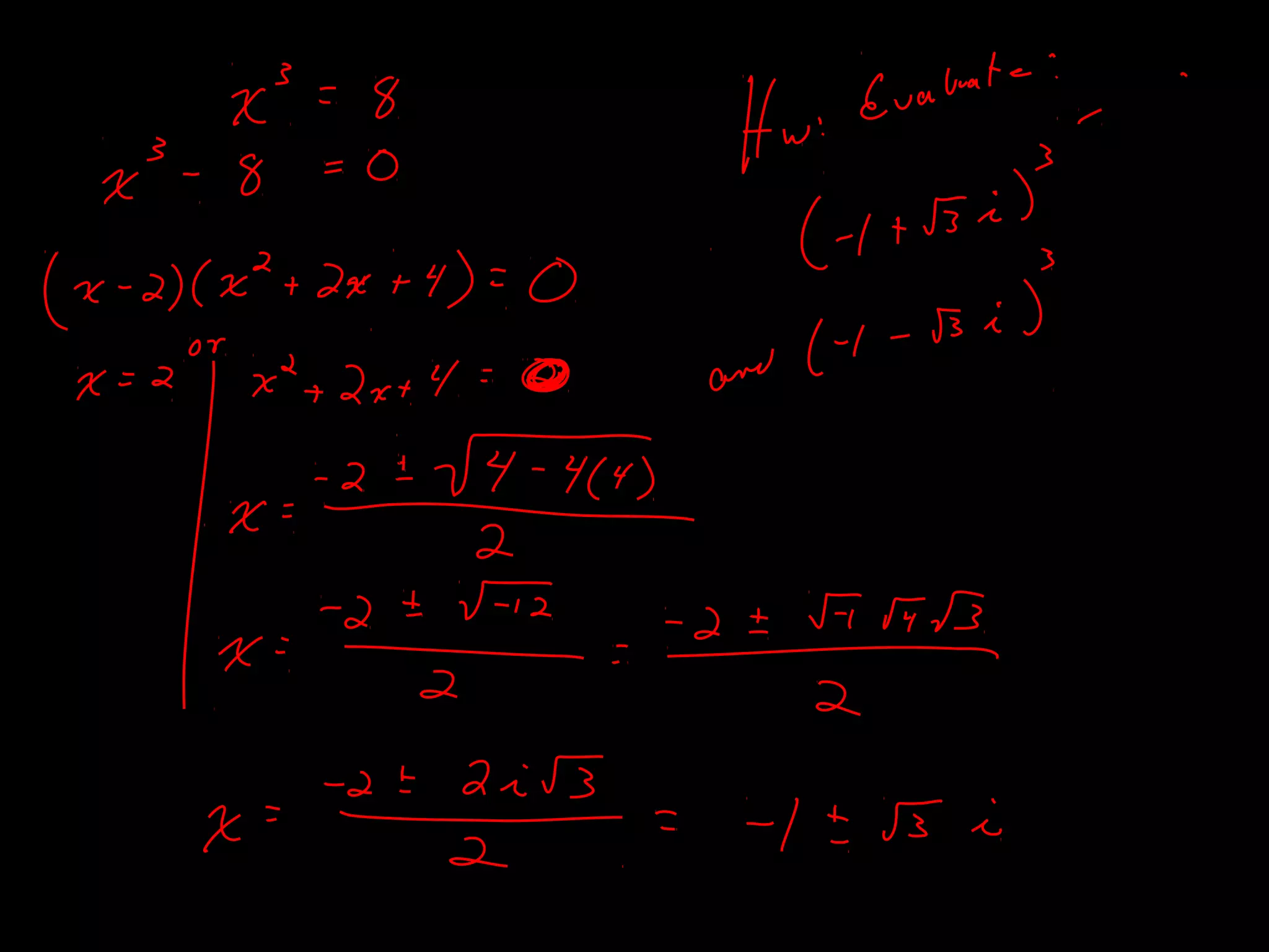 Find the cube roots of 8.