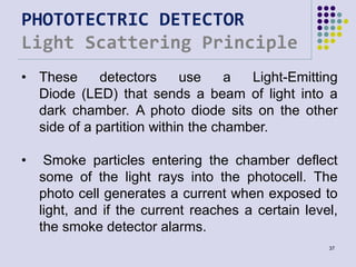 PHOTOTECTRIC DETECTOR
Light Scattering Principle
• These detectors use a Light-Emitting
Diode (LED) that sends a beam of l...